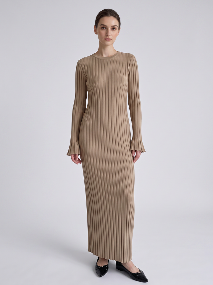 Harper Ribbed Long Sleeve Sweater Maxi Dress