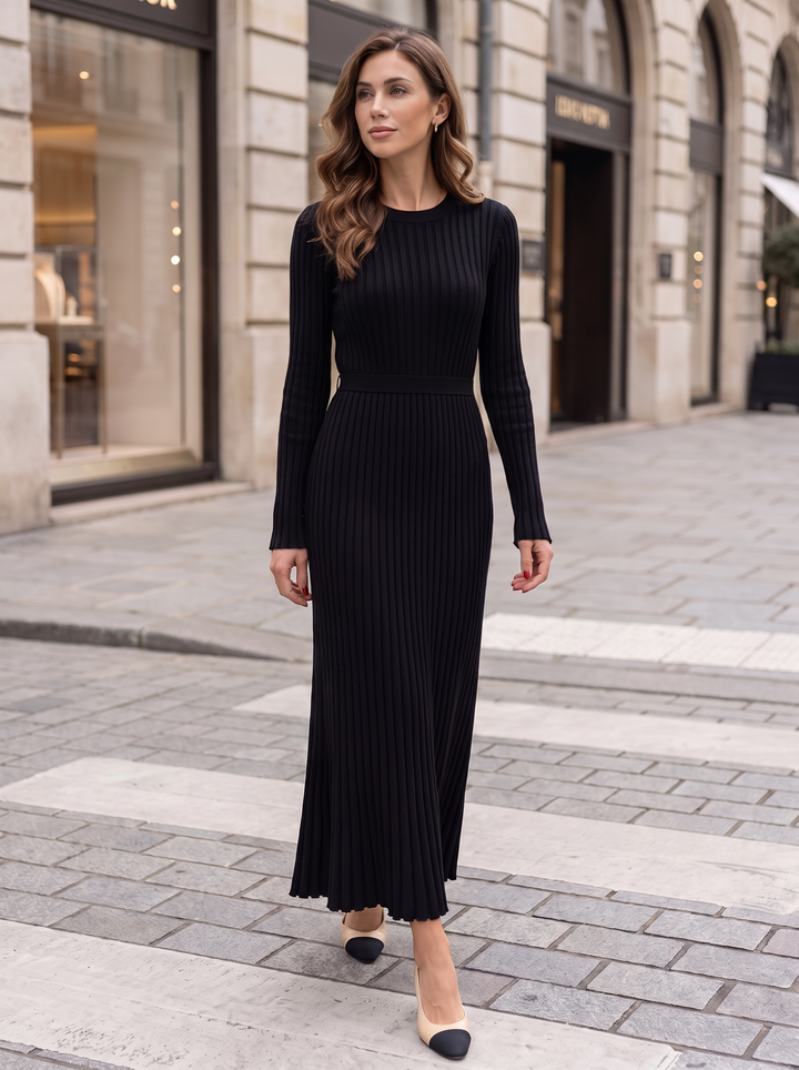 Harper Ribbed Long Sleeve Sweater Maxi Dress