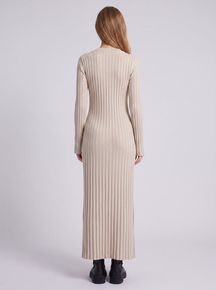 Harper Ribbed Long Sleeve Sweater Maxi Dress