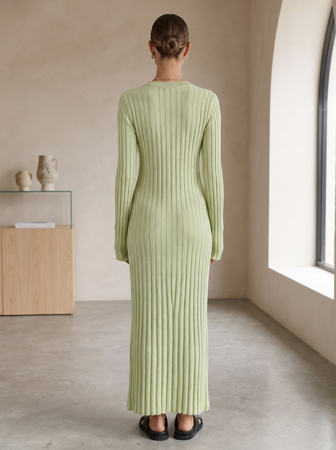 Harper Ribbed Long Sleeve Sweater Maxi Dress