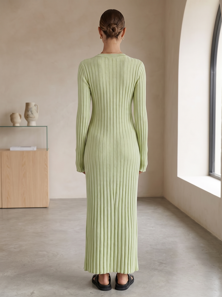 Harper Ribbed Long Sleeve Sweater Maxi Dress