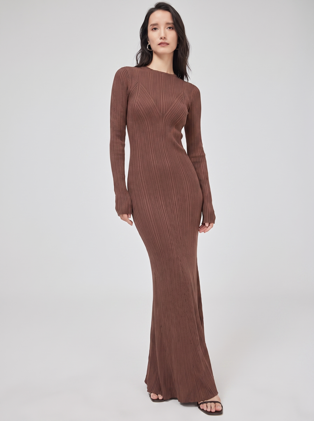 Addison Ribbed Long Sleeve Sweater Maxi Dress