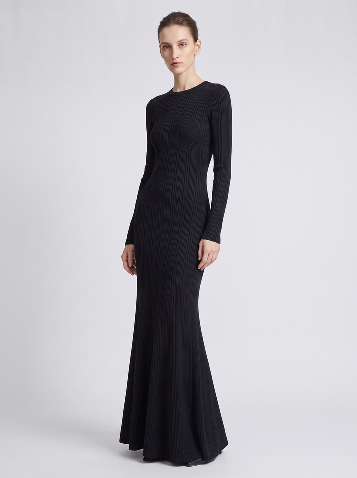 Addison Ribbed Long Sleeve Sweater Maxi Dress