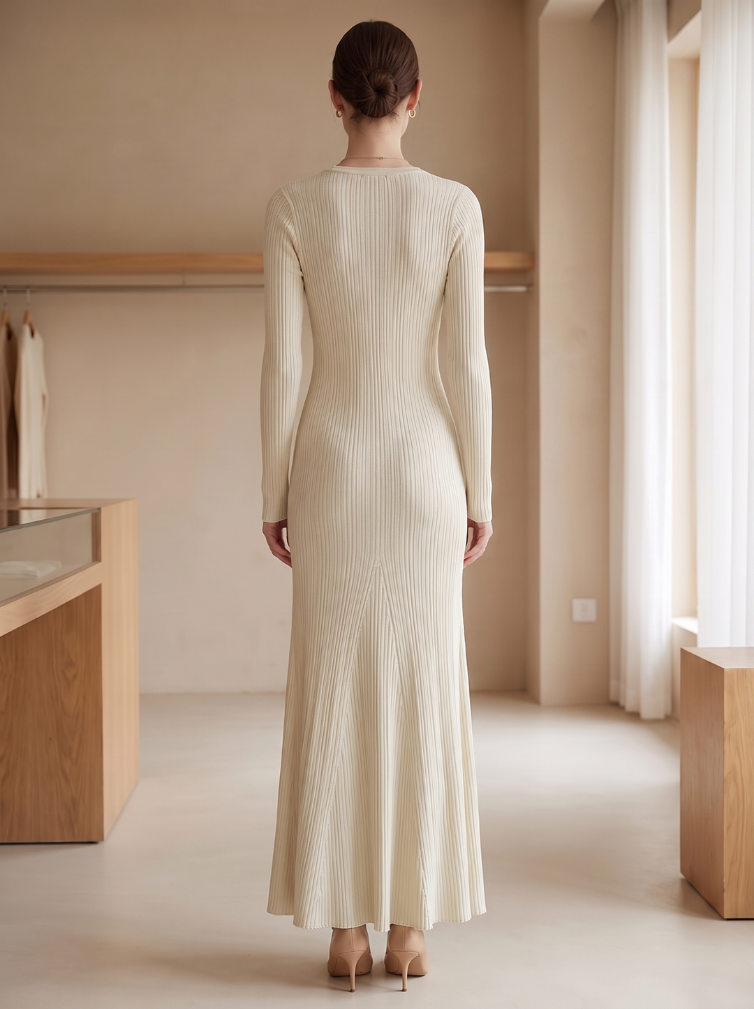 Addison Ribbed Long Sleeve Sweater Maxi Dress