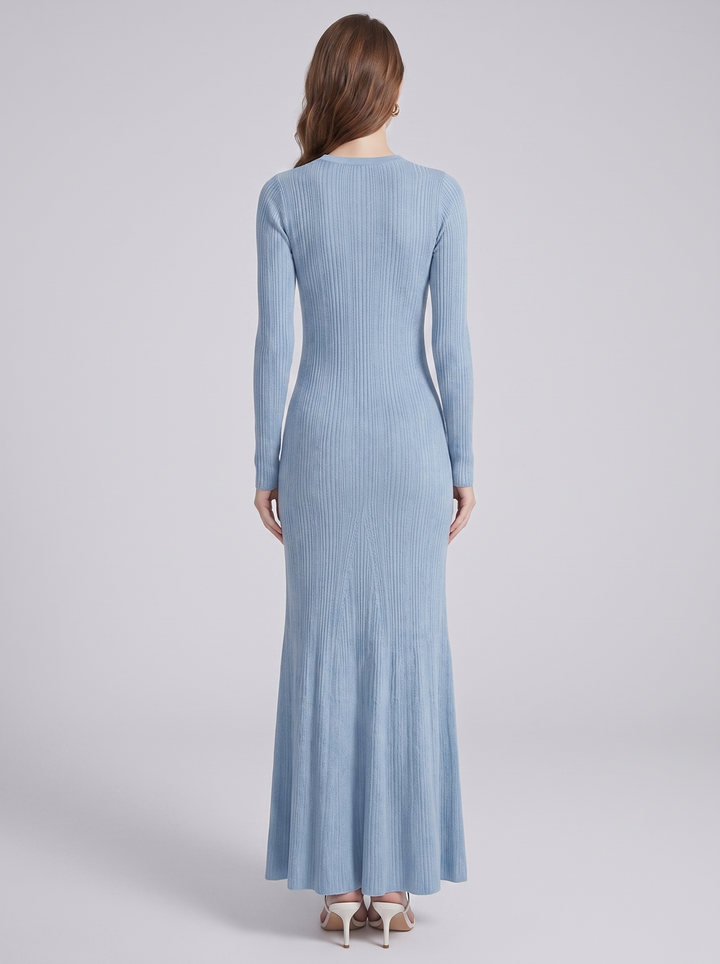 Addison Ribbed Long Sleeve Sweater Maxi Dress