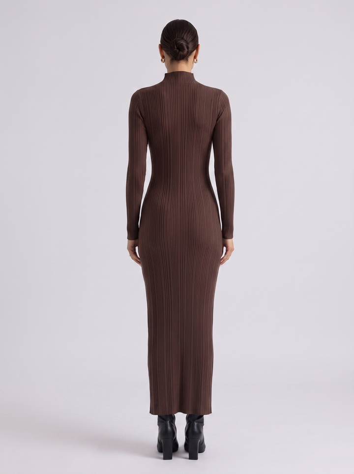 Peyton Ribbed Mock Neck Sweater Maxi Dress
