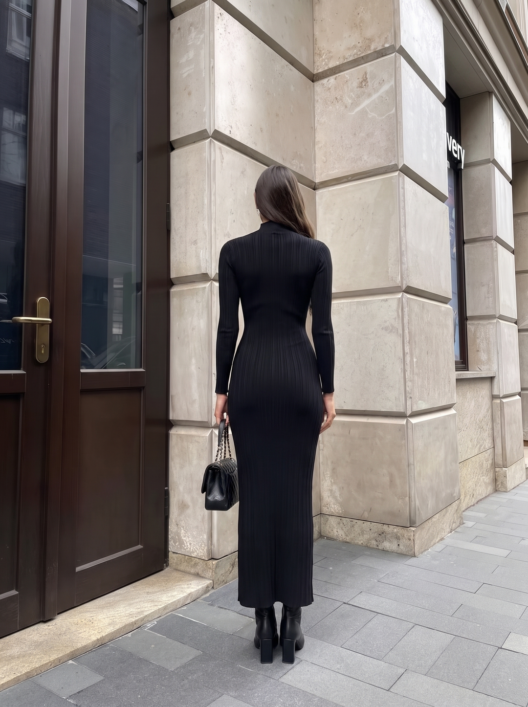 Peyton Ribbed Mock Neck Sweater Maxi Dress