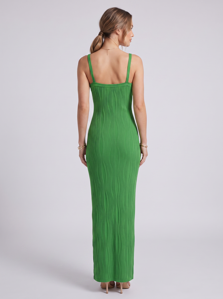 Paisley Sleeveless Ribbed Bodycon Sweater Maxi Dress