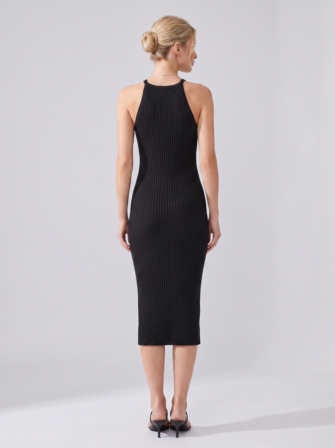 Monroe Ribbed Halter Bodycon Sweater Midi Dress