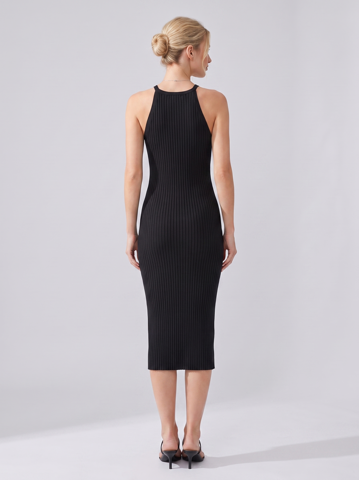 Monroe Ribbed Halter Bodycon Sweater Midi Dress