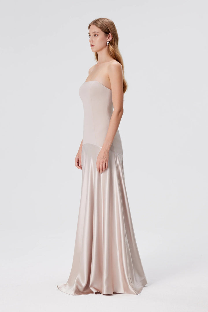 Wrenna Satin Black Tie Wedding Guest Maxi Dress