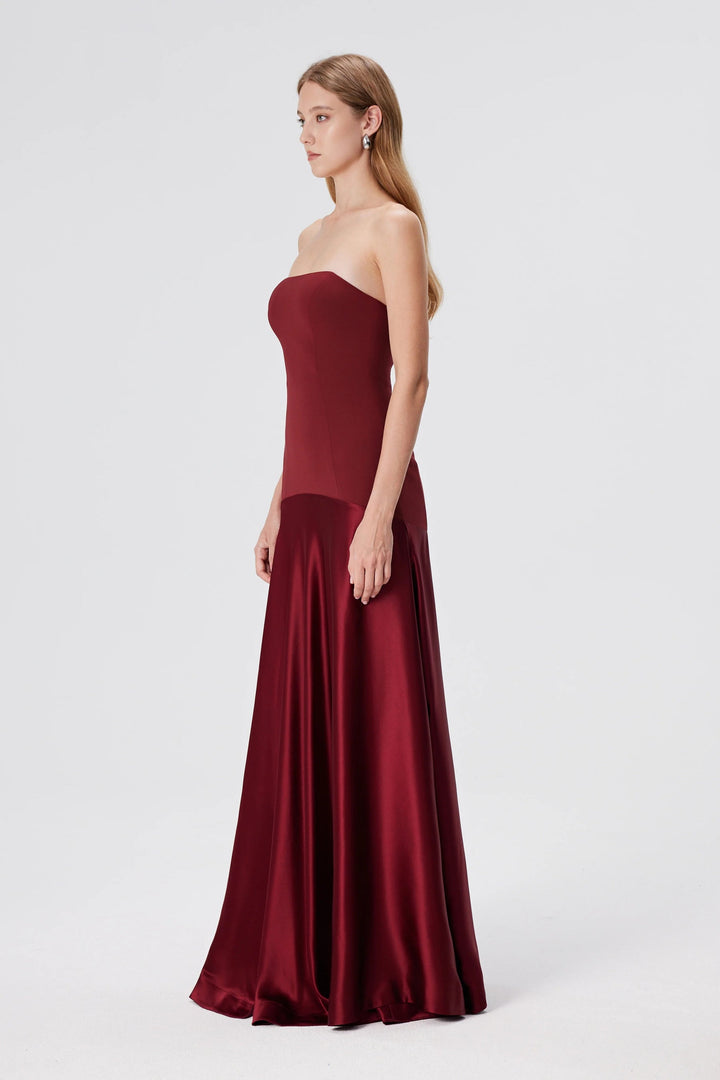 Wrenna Satin Black Tie Wedding Guest Maxi Dress