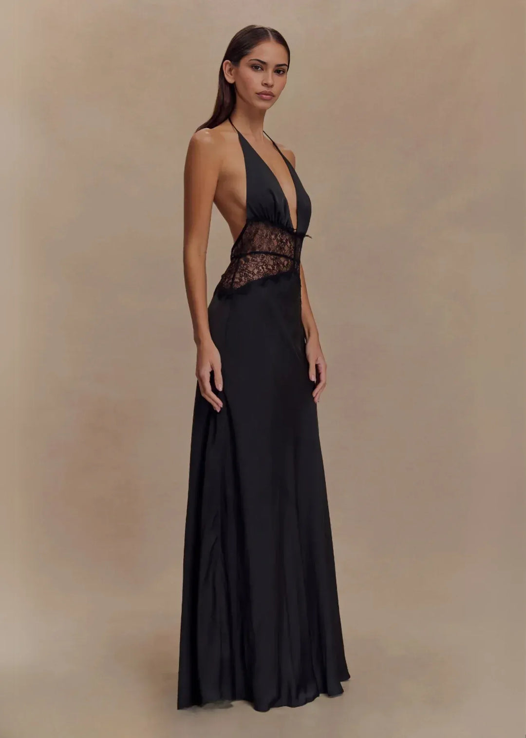 Serena Lace Halter Maxi Dress