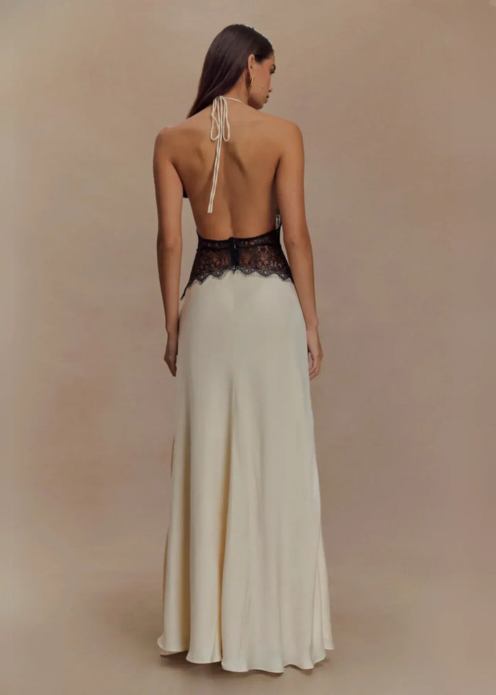 Serena Lace Halter Maxi Dress