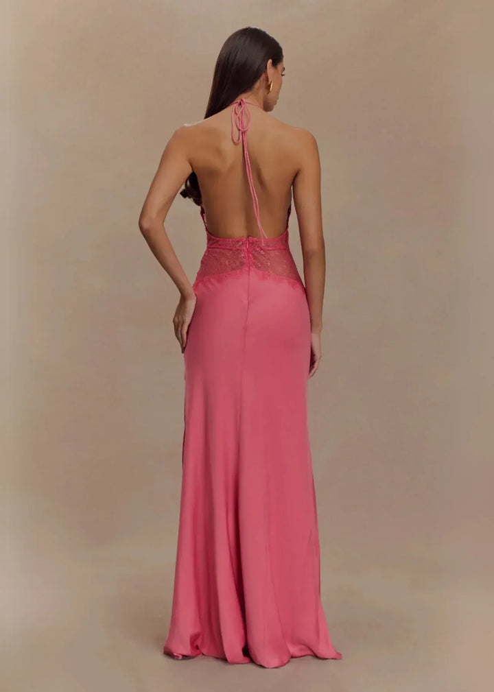 Serena Lace Halter Maxi Dress