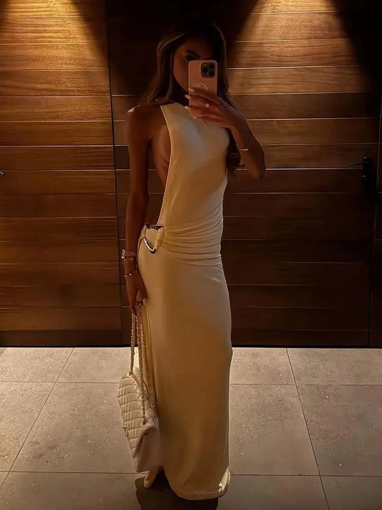 Anastasia One Shoulder Black Tie Wedding Guest Maxi Dress