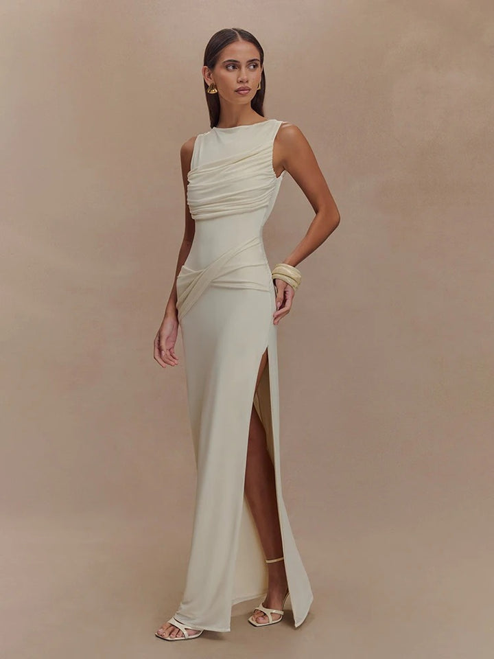 Catriona Ruched Wedding Guest Maxi Dress