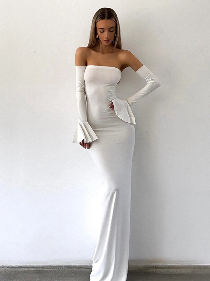 Isolde Bardot Black Tie Wedding Guest Maxi Dress