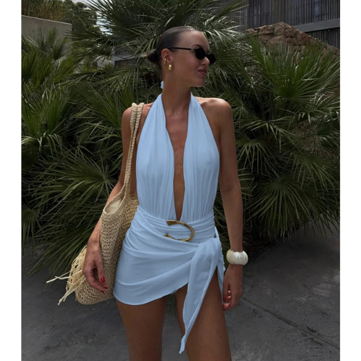 Monroe Halter Wrap Mini Dress