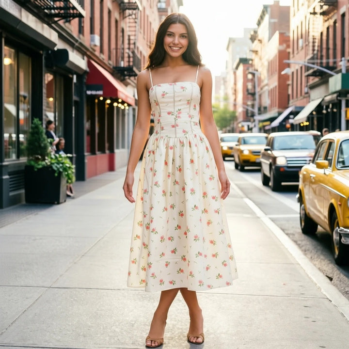 Rosienna Floral Summer Wedding Guest Midi Dress