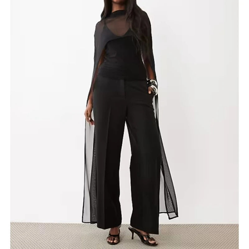 Ione Sheer Cape Pants Set