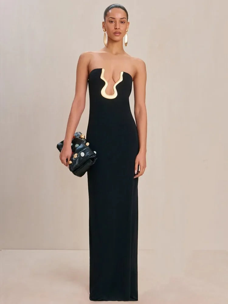 Eveloria Strapless Evening Maxi Dress Gown