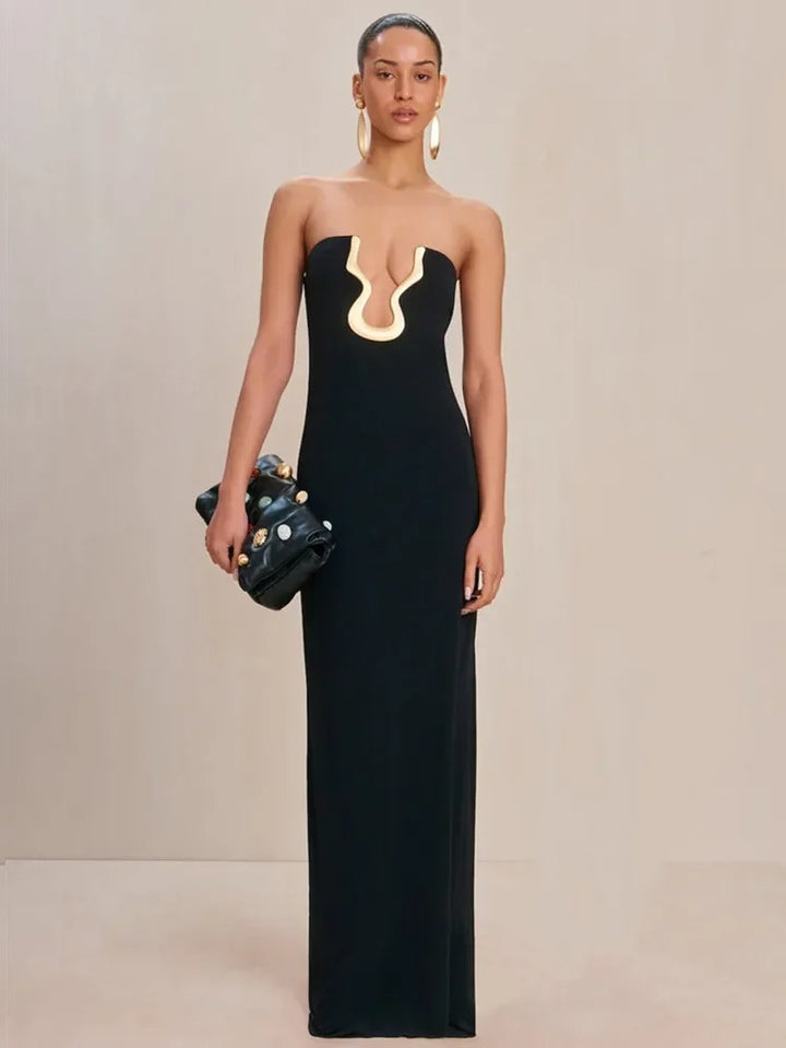 Eveloria Strapless Evening Maxi Dress Gown