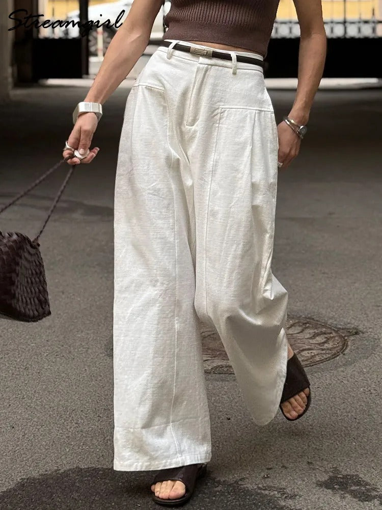 Sorelle Linen Blend Wide Leg Pants