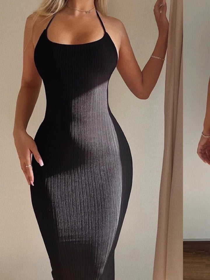 Caledonia Open Back Bodycon Maxi Dress