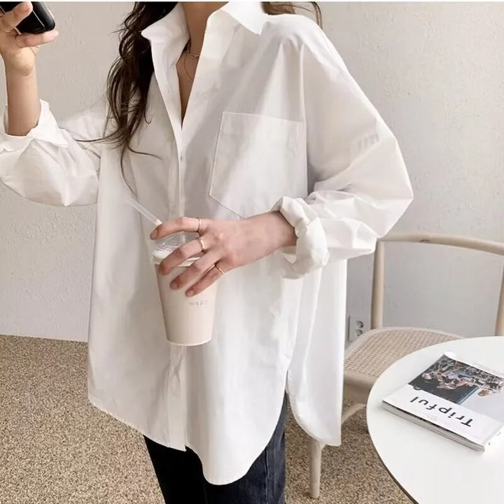 Lirienne Cotton Oversized Button Front Shirt