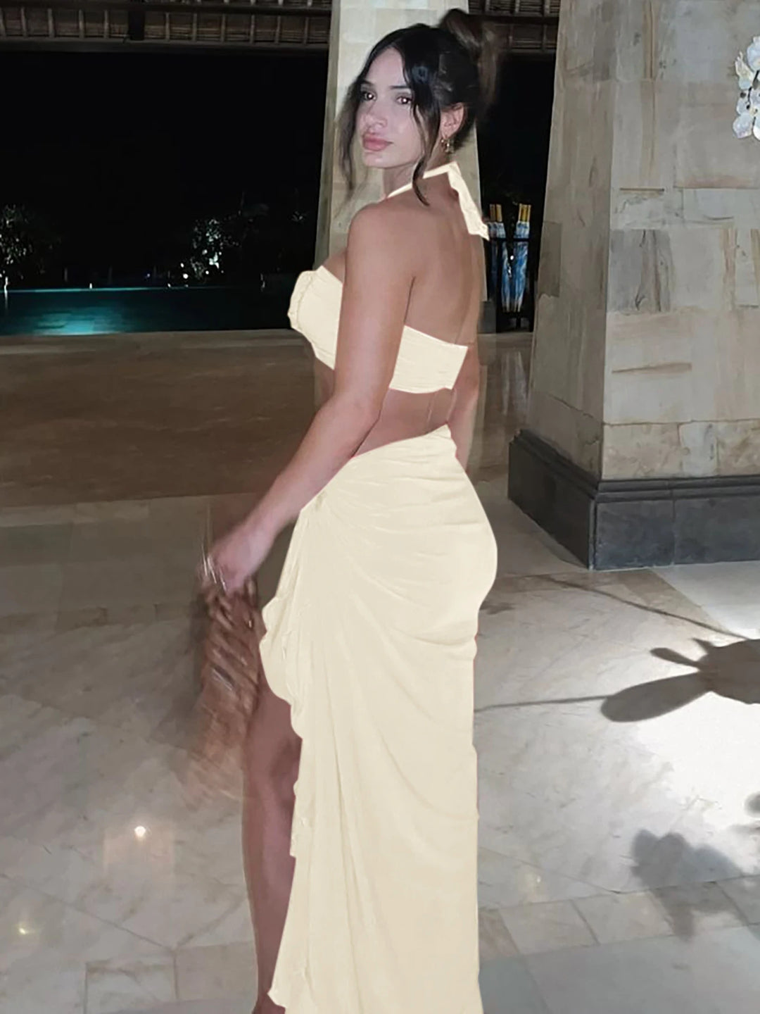 Rosalina Ruched Summer Co Ord Maxi Set