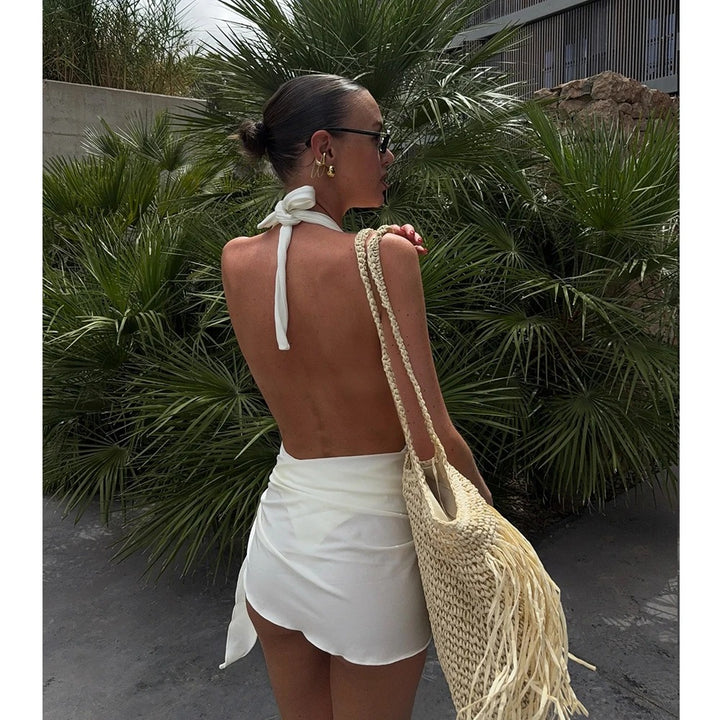 Monroe Halter Wrap Mini Dress