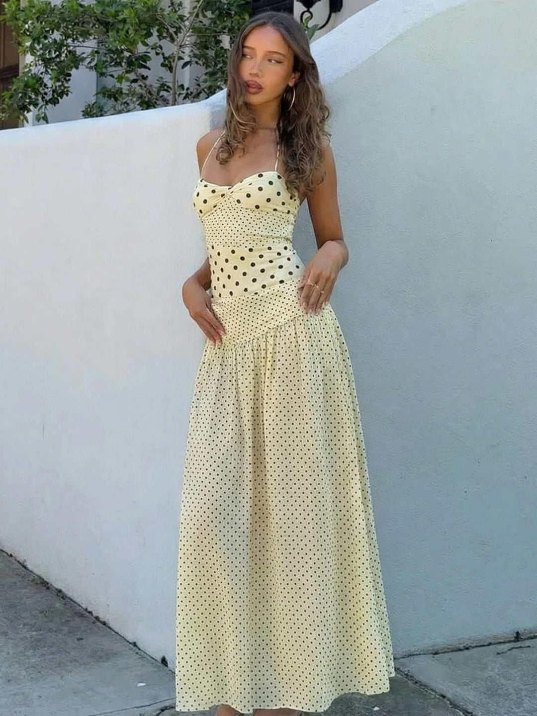 Vesperine Polka Dot Summer Maxi Dress