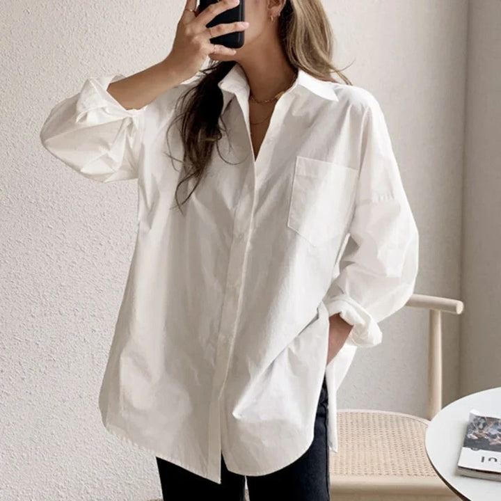 Lirienne Cotton Oversized Button Front Shirt
