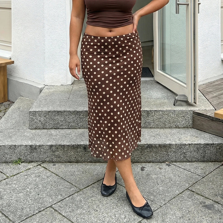 Moravelle Polka Dot Summer Midi Skirt