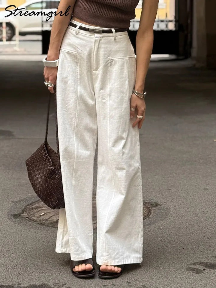 Sorelle Linen Blend Wide Leg Pants