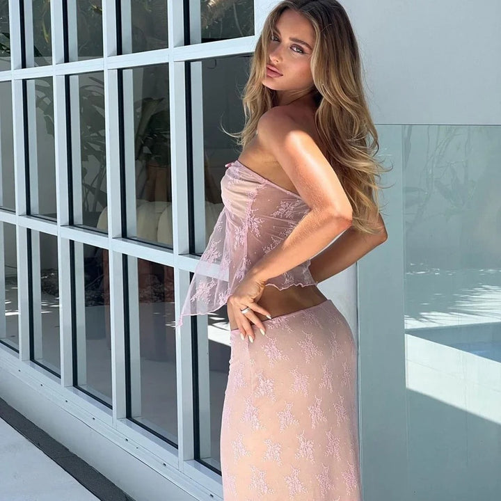 Evangeline Lace Maxi Skirt Set
