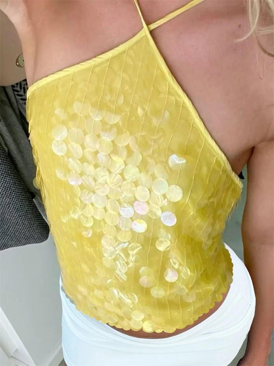 Skylar Sequin Halter Top