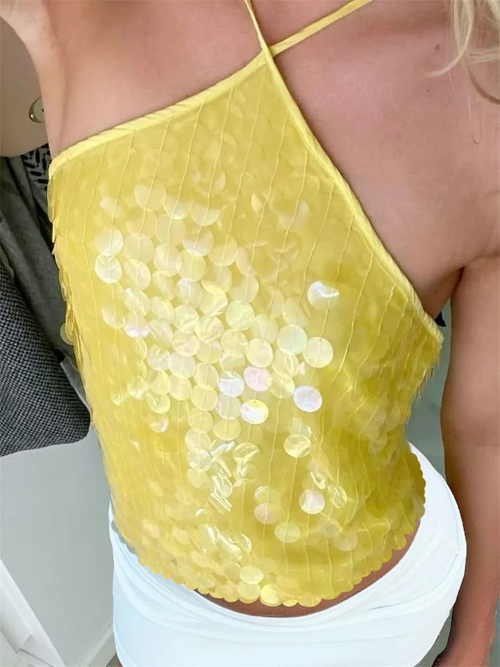 Skylar Sequin Halter Top