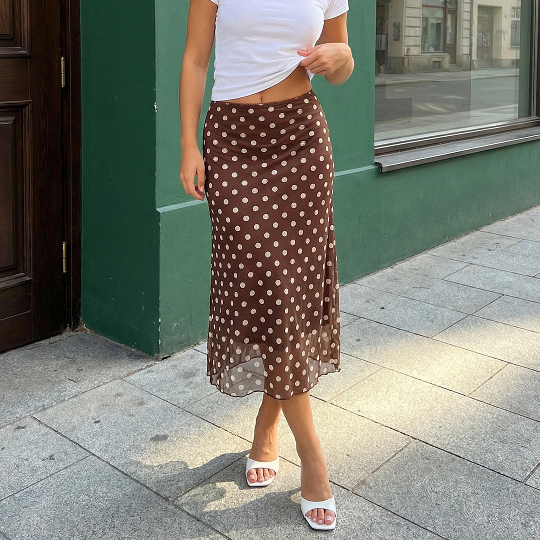 Moravelle Polka Dot Summer Midi Skirt