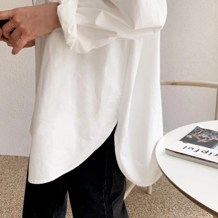 Lirienne Cotton Oversized Button Front Shirt