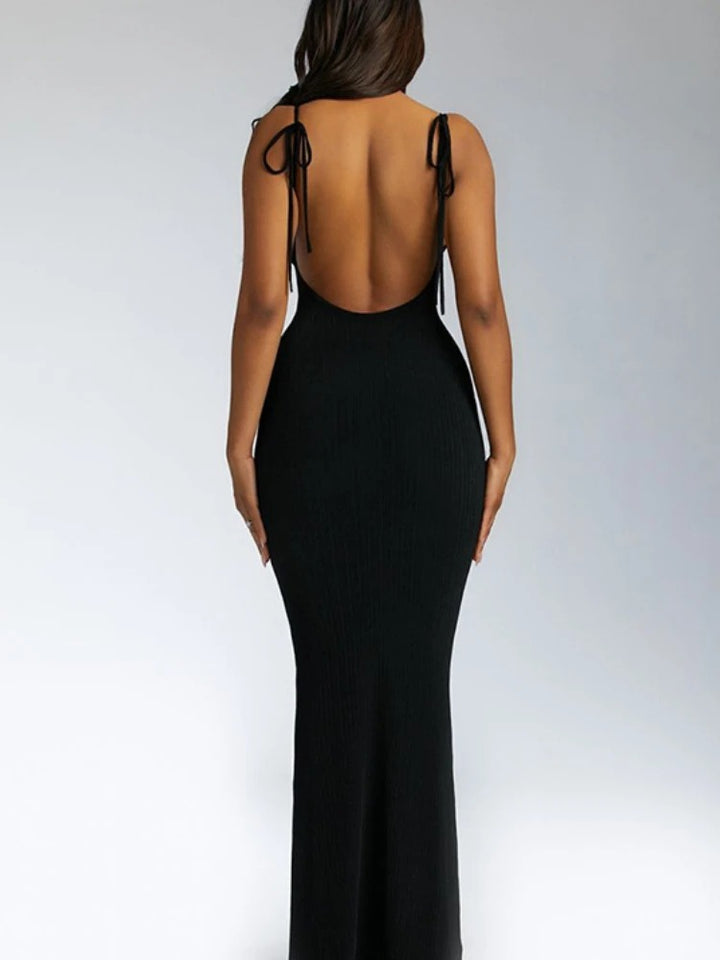 Caledonia Open Back Bodycon Maxi Dress