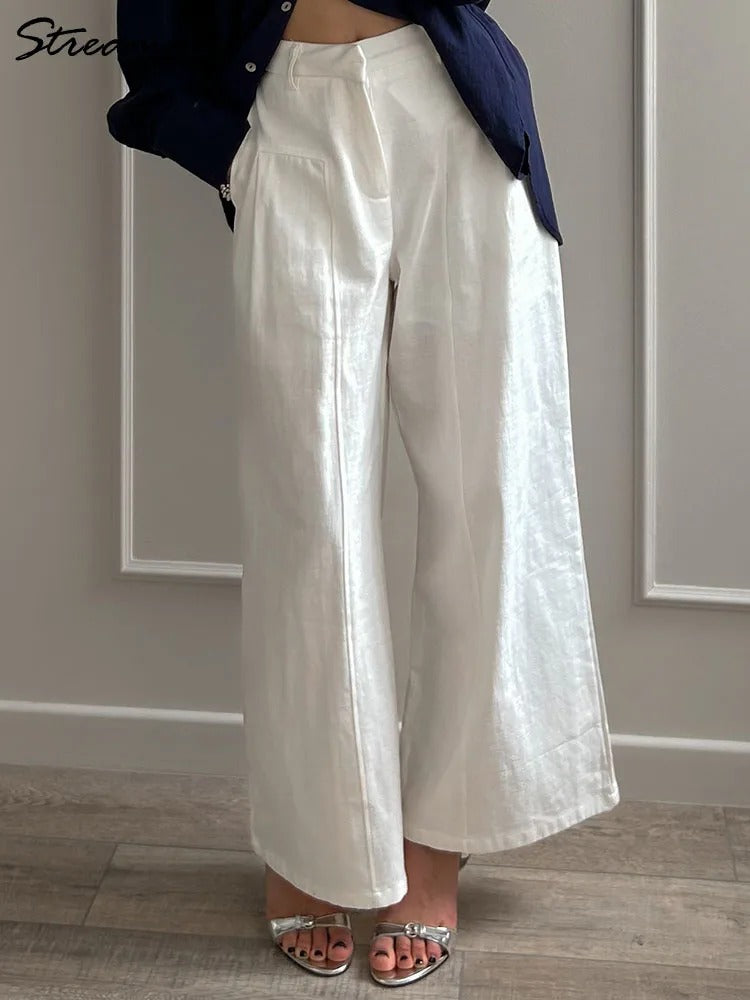 Sorelle Linen Blend Wide Leg Pants