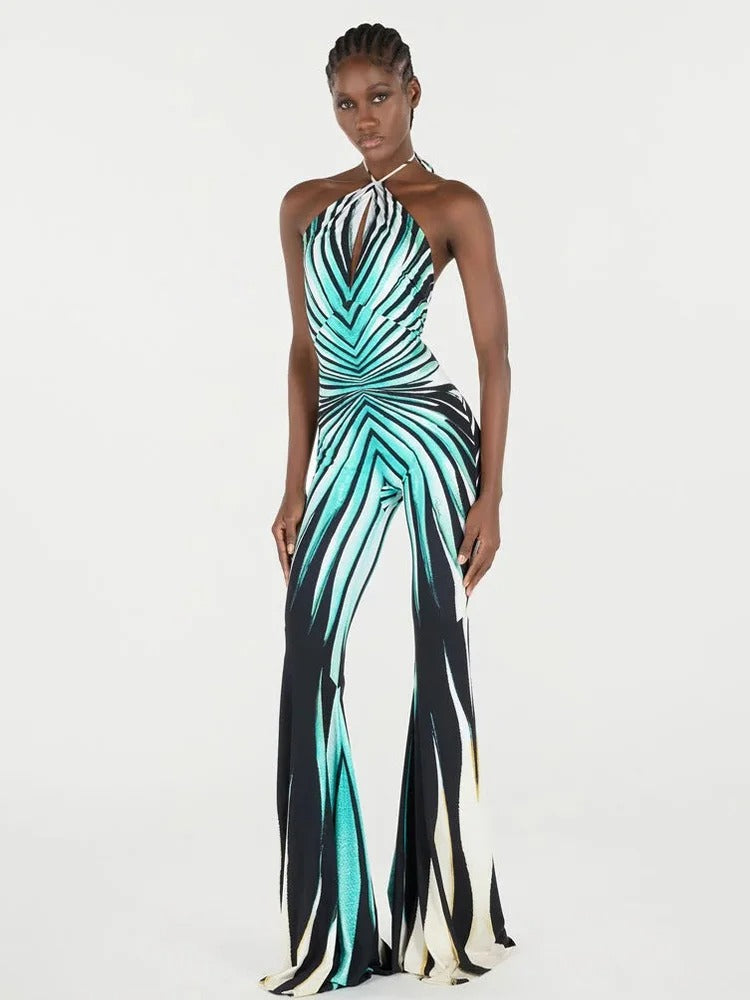 Farrah Halter Print Jumpsuit