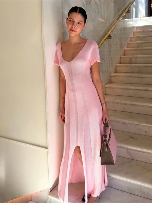 Madison Ribbed Knit Formal Sweater Maxi Dress