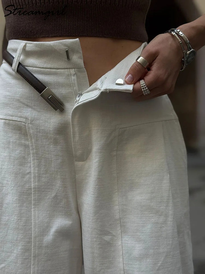 Sorelle Linen Blend Wide Leg Pants