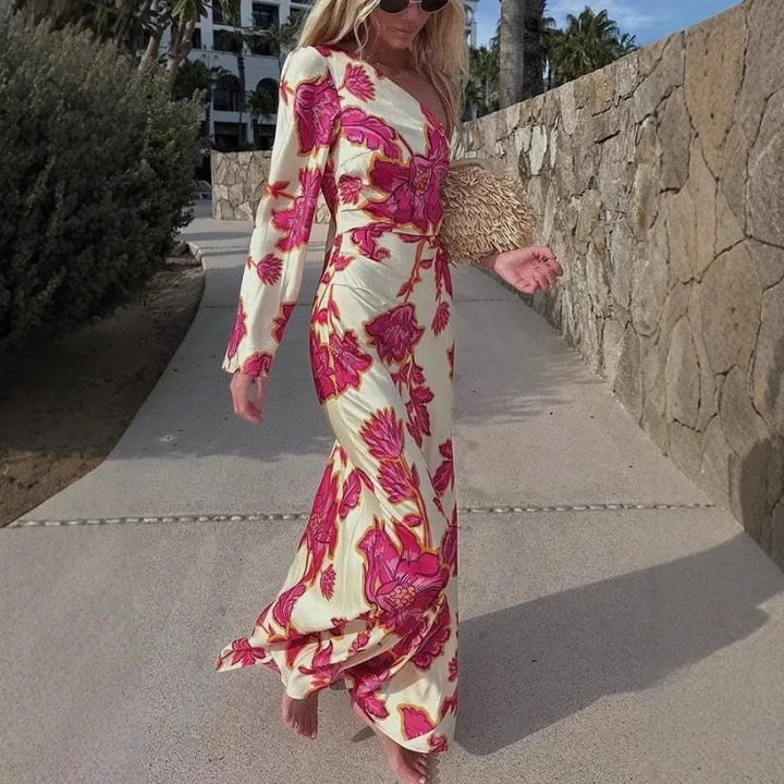 Marceline Floral Wedding Guest Boho Maxi Dress