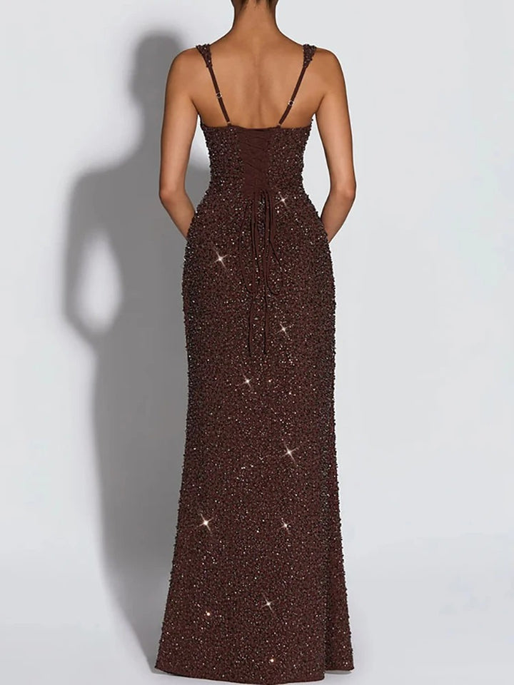 Caprice Sequin Bodycon Evening Maxi Dress