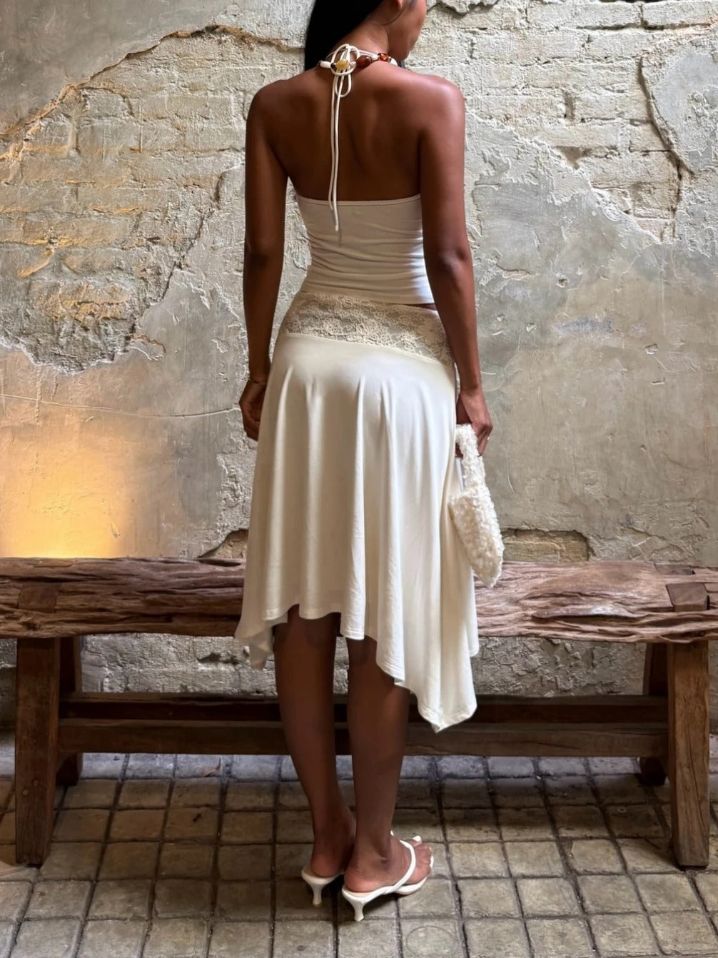 Anelisea Lace Trim Summer Skirt Set