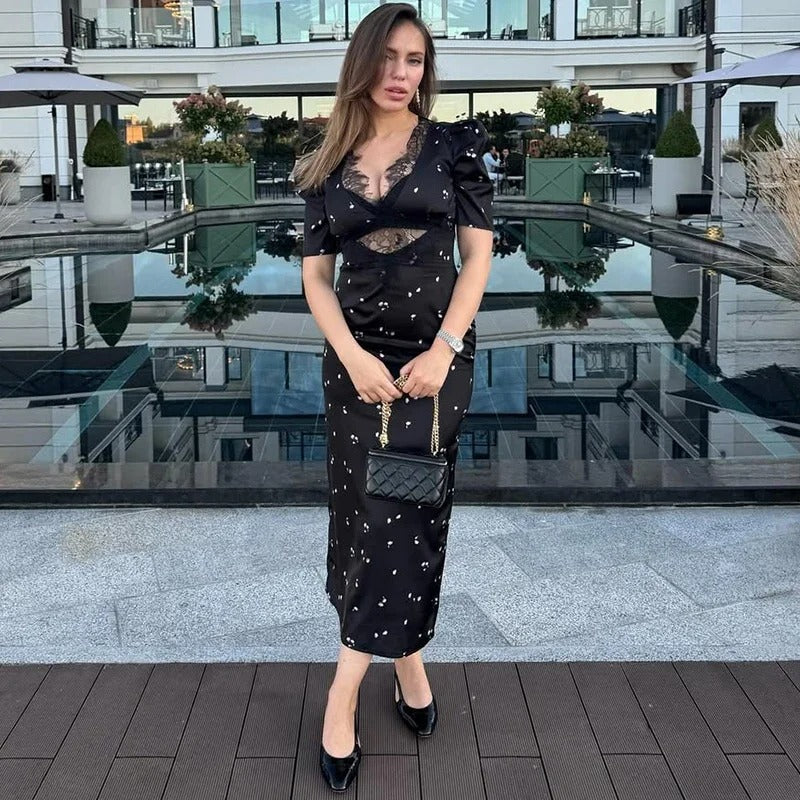 Romina Lace Cutout Midi Dress